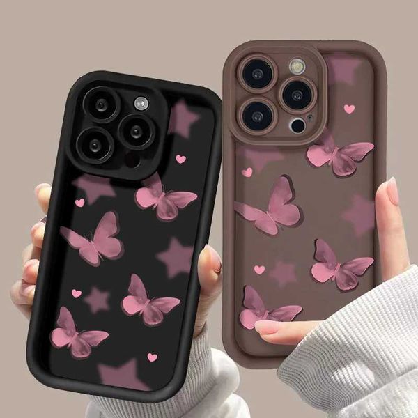 Phone Case Liquid silicone case suitable for iPhone 13 iPhone 15 11 13 14 16 Pro Max 7 8 Plus XS X XR SE SE3 butterfly shock-absorbing cover