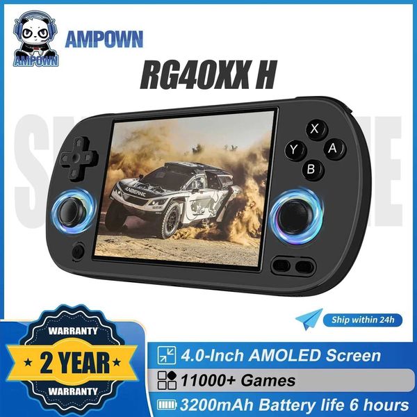 Portable Game Players AMPOWN ANBERNIC RG40XX H handheld game console portable retro video game console Linux system joystick effects console