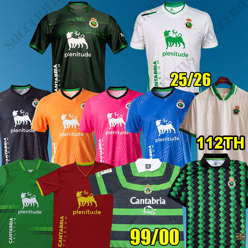 racing santander Camiseta de Futbol 99 00 1999 2000 away green strip soocer jerseys football shirts tops