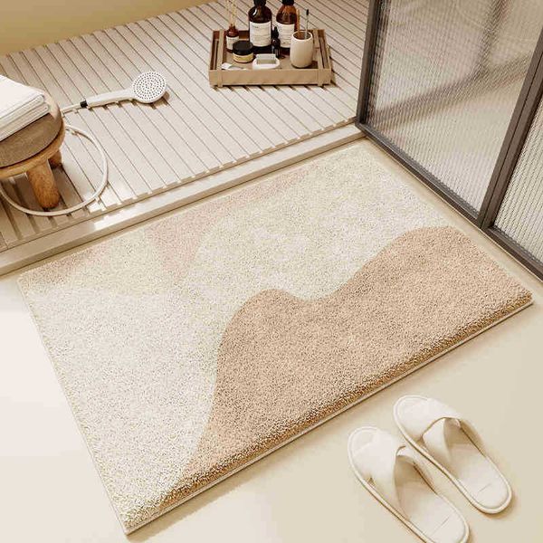 Bathroom Cool Cashmere Floor Mat Cream Style Toilet Door Soft Non-slip Mat Home Thick Floor Mat