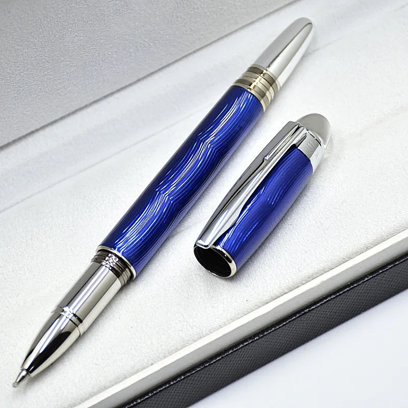 wholesale Luxury Monte Black Resin And Crystal Star Top Rollerball Pen Ballpoint Pen Office School Writing Fountain Pens With Serial Number