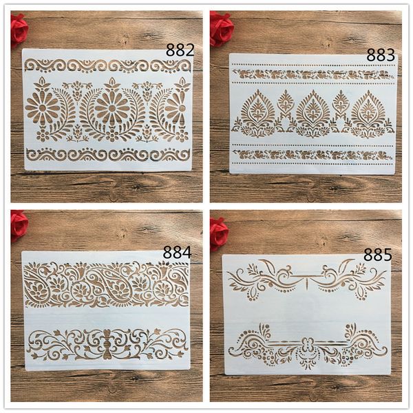 Other Desk Accessories 4pcsset A4 Mandala Stencils Painting Coloring Embossing Scrapbook Album Decorative Template cake stencil paris decora