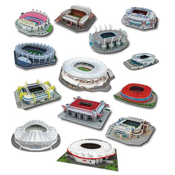 Feooe DIY 3D Puzzle Football Field Model Building Stadium Assembly Toys W250117