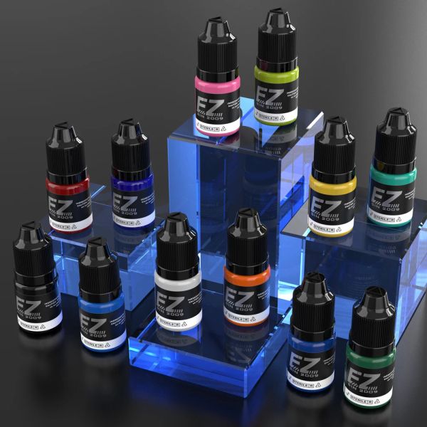 EZ Tattoo INK 25 Colors 1-2 oz 15ml-Bottle Tattoo Inks Pigment Kit for 3D Makeup Beauty Skin Body Art