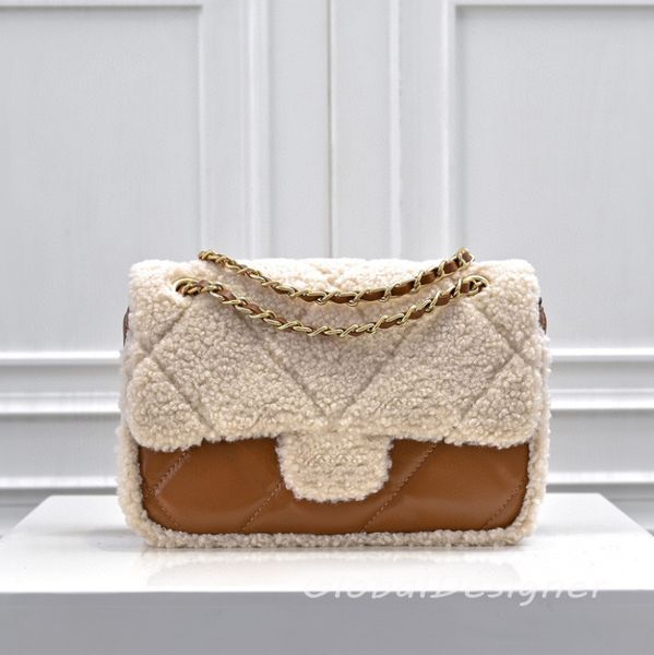 designer flap bag lambswool Teddy hairy chain fur wool crossbody bag luxury shoulder bags vintage wallet handbag designer women fashion brow