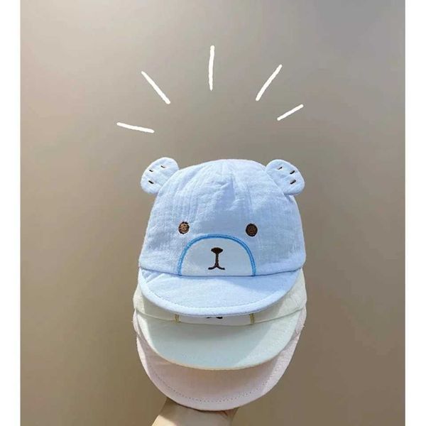 Cute Soft Cotton Newborn Hat Cartoon Bear Ear Baby Baseball Cap Summer Soft Brim Baby Boys Girls Peaked Caps M250121