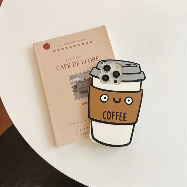 Cell Phone Cases Suitable for Apple 16Pro Max-11 phone case cartoon 12 silicone 14 cute expressions 15 plus black coffee 13 Q240924