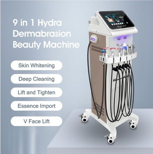 9 in 1 Microdermabrasion hydro water oxygen beauty equipment facial skin care therapy Aqua Peel BIO Lifting wrinkle removal equipment