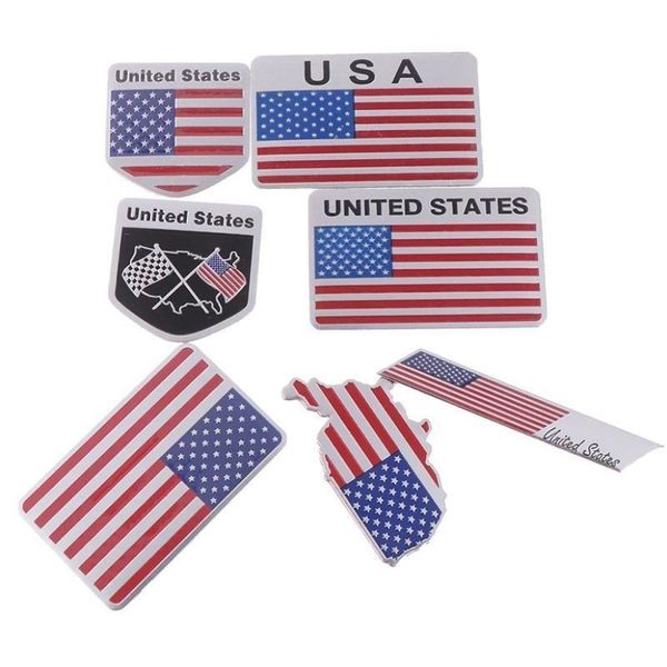 Party 3D Aluminum USA Flag Emblem Badge Sticker American Map Waterproof Decal for Car Body Window Motorcycle Home Decoration NEW P1205