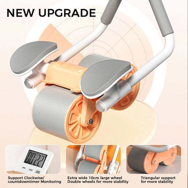 Core Abdominal Trainers Automatic Rebound Ab Abdominal Exercise Roller With Elbow Support And Timer Wheel Core Exercise Equipment For Home W