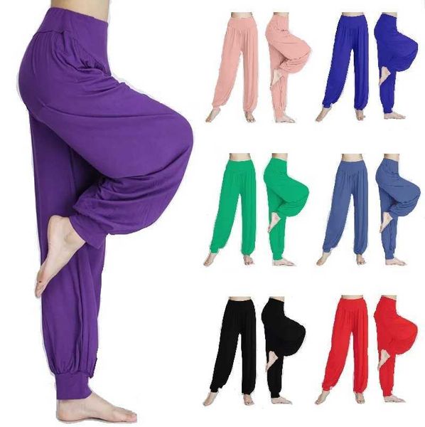 Plus Size Sports Yoga Leggings Colorful Bloomers TaiChi Pants Modal Women Trousers Belly dance pant M llolg