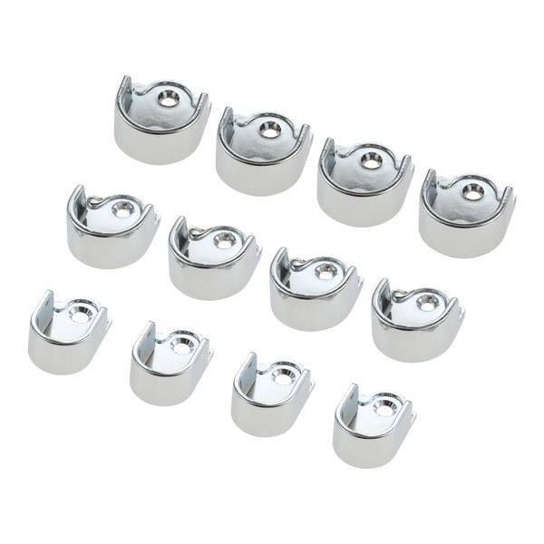 2 Pcs Wardrobe Closet Rod Bracket 16-19-22-25mm U-Shaped Open Type Socket Bracket Shower Curtain Rod Pole End Supports Socket