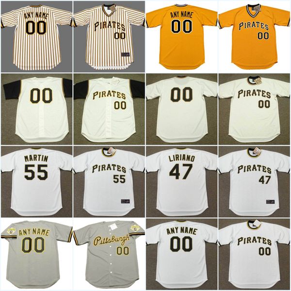 Vintage Pittsburgh Baseball Jersey with McCUTCHEN ROBERTO CLEMENTE - Custom 1992 AL OLIVER TONY PENA BARRY BONDS and More Legends