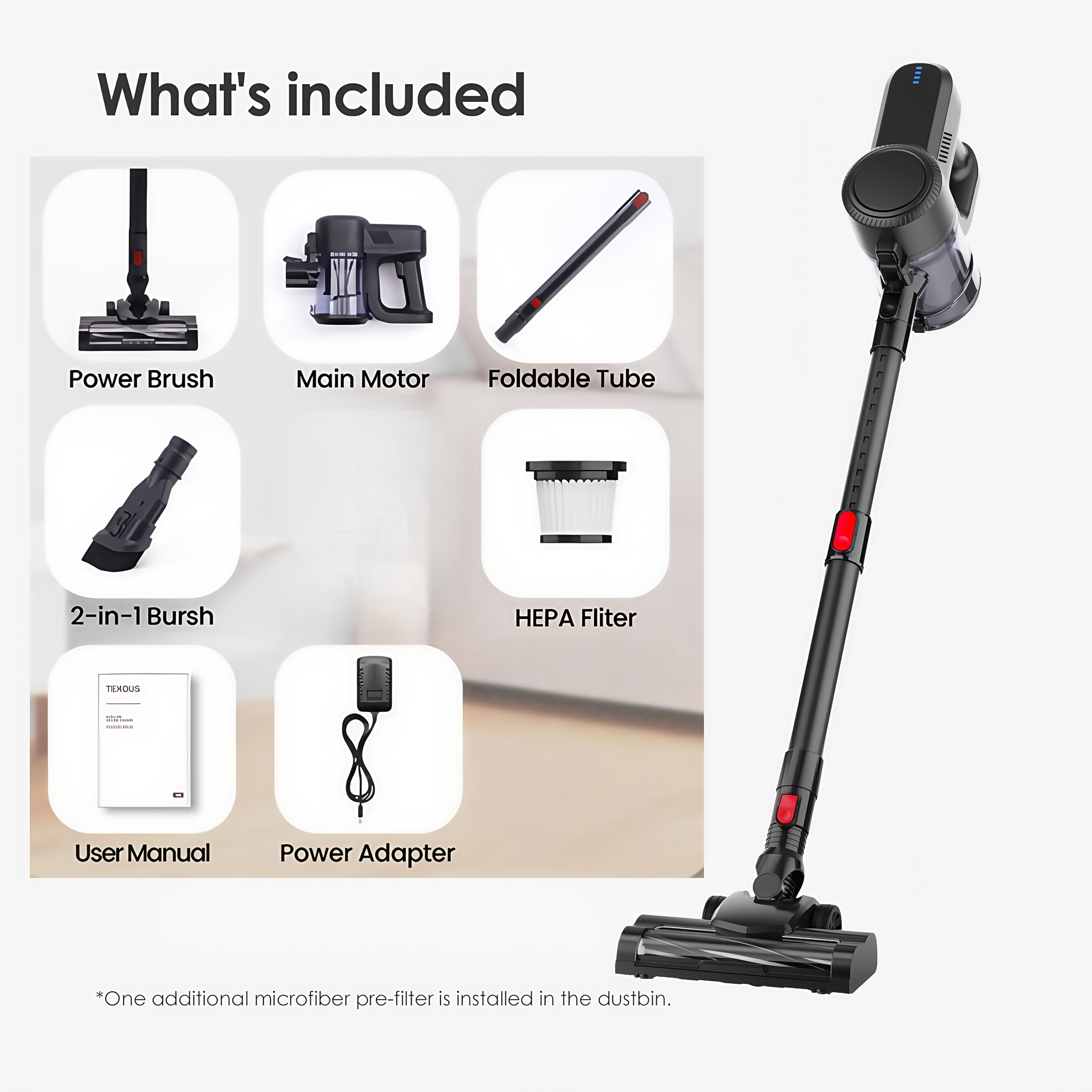 TEMU Cordless Vacuum Cleaner, 30kpa Vacuum Cleaners For Home, 40mins Anti- Stick Vacuums With Rechargeable Battery, Dual-handheld Lightweight Vacuums