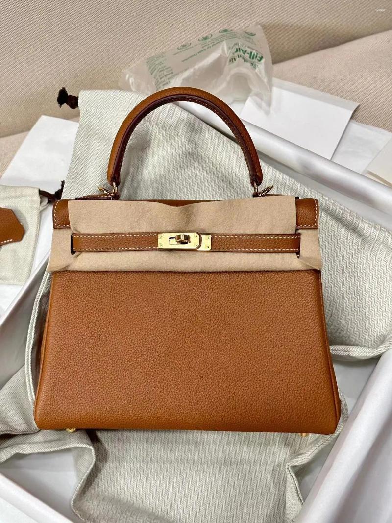 Evening Bags 10A Retro Mirror Quality Designers Full Handmade Customizable 25cm 28cm Togo Handle Handbag Luxury Black Purse Crossbody