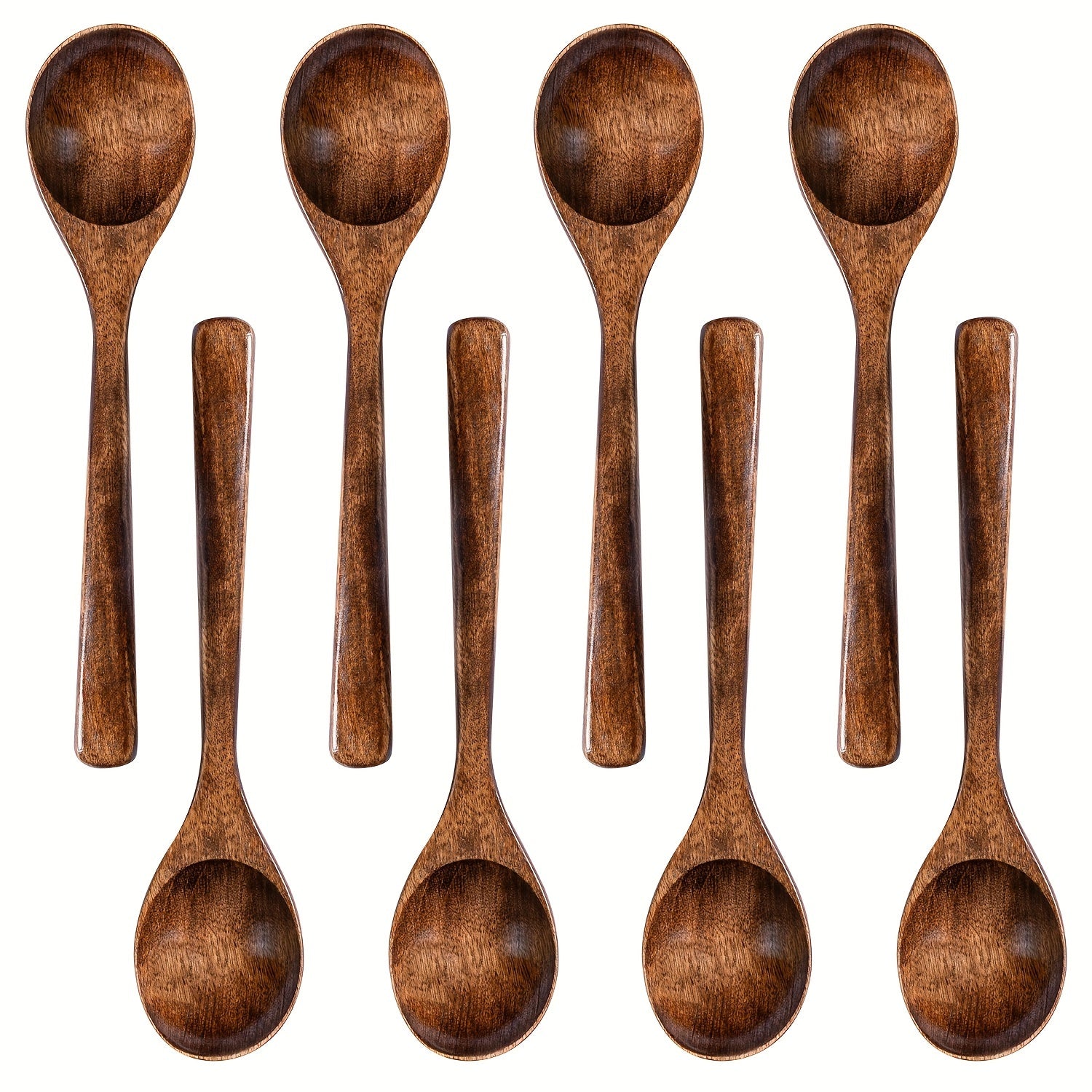 TEMU 8 Pcs Wooden Spoons For Eating, 7.28 Inch Wooden Honey Spoons For Tea, Wooden Teaspoons For Stirring Coffee, Small Wooden Spoons For Cooking,