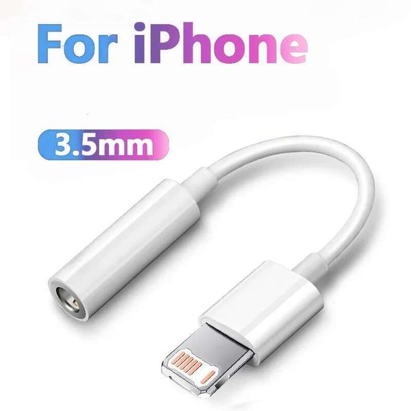 10-pcs + Original Headphone Adaptador For Apple iPhone 14 13 12 11 Pro Aux Audio Splitter Lighting To 3.5mm Adapter Earphone Jack Cable