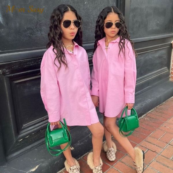 Kids Shirts Fashion Baby Girl Boy Shirt Long Sleeve Infant Toddler Blouses Loose Outfit Spring Autumn Baby Casual Oversized Clothes 5-16Y 23