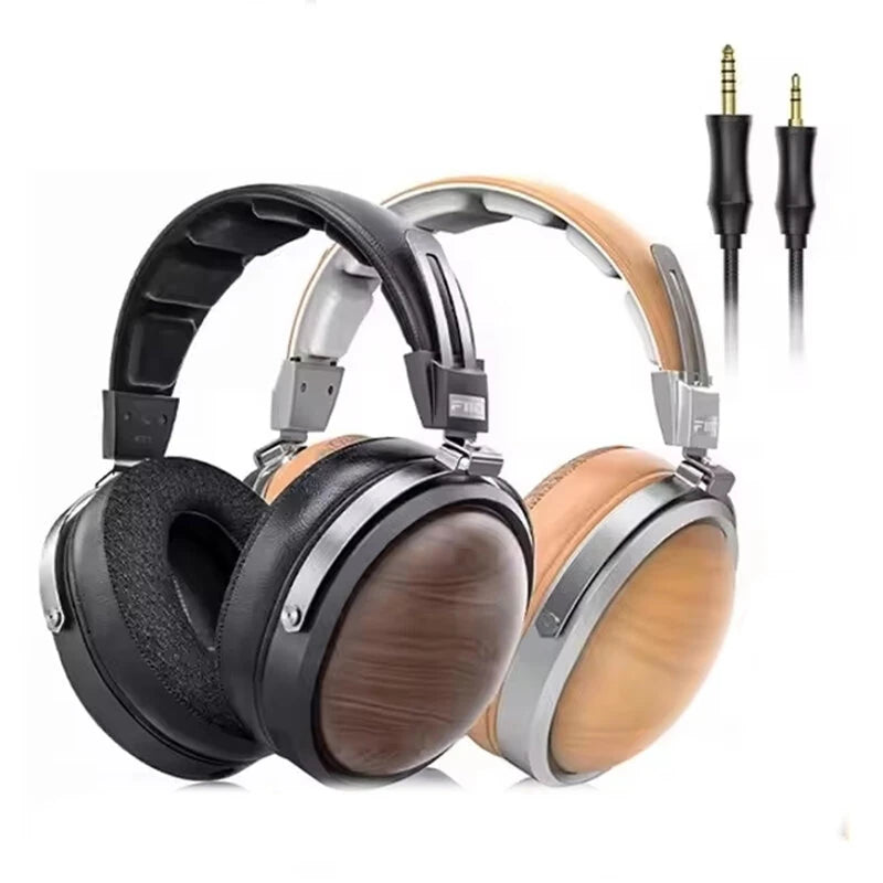 FiiO FT1 Closed-Back Headphone 3.5mm 4.4mm Wired Headset 60mm Large Dynamic Driver Hi-Res Audio American Black Walnut Wo