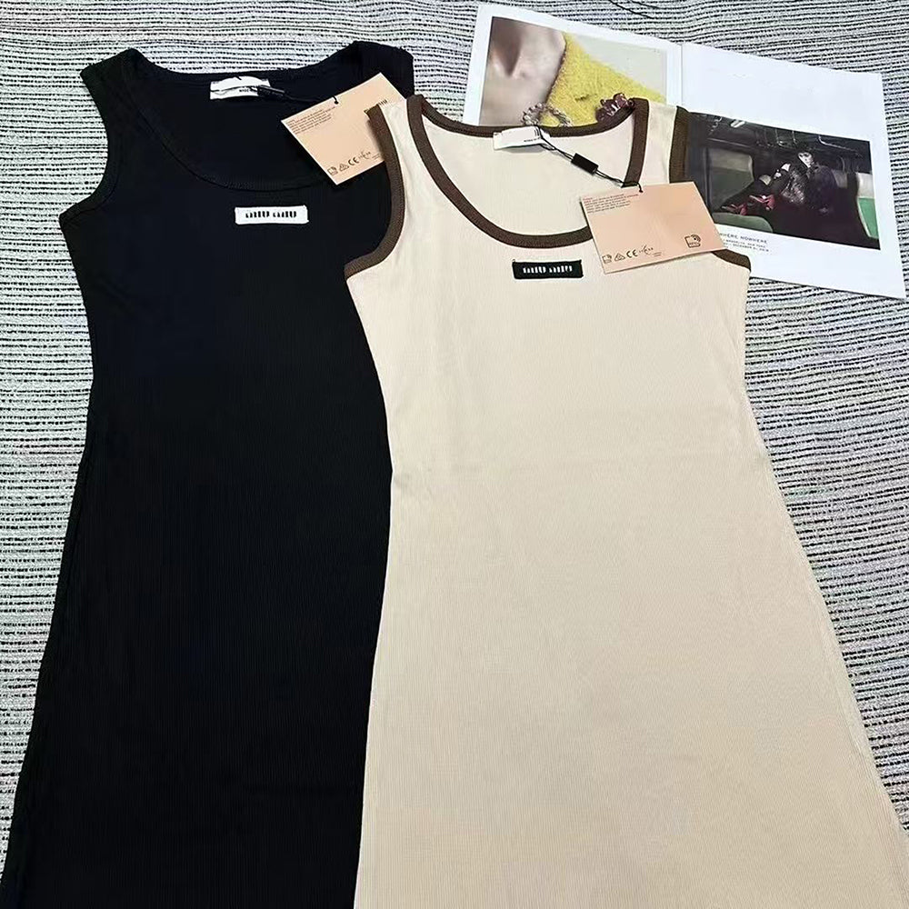 9AAA Casual Womens Dresses Sleeveless Tees Beach Dress Designer Vest Shirts Long Tops Tanks Shirts Skirts Woman Slim Summer Dress S-XL