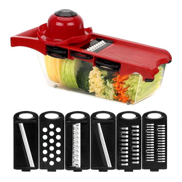 HILIFE 6 Blades Slicer Cooking Tool Sets Fruit Cutter Kitchen Gadget Vegetable Mandoline Slicer Grater Multi-functionXJ240903