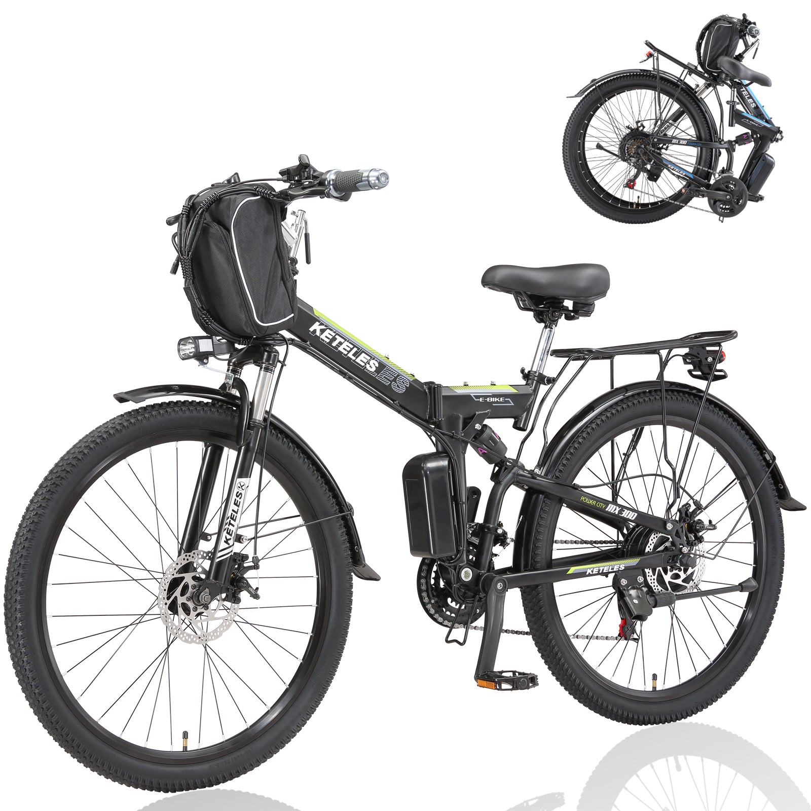 Adult-Friendly Electric Mountain Bike: 1000W Powerful Motor, 26&quot; Tires & Robust Frame,Folding E-Bike
