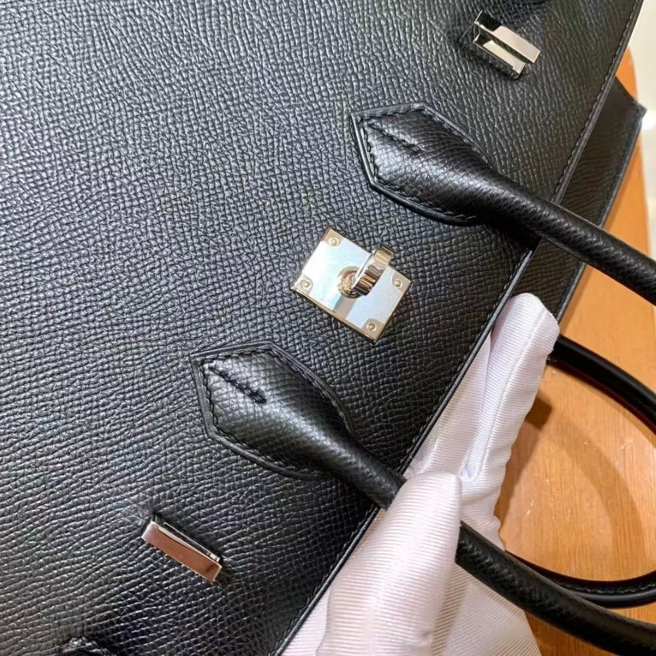 Fully handmade Designer Handbag Sellier Luxury Business Bag Fashion Commuter Bag Banquet Bag 25 30cm in French original leather 24K plated hardware