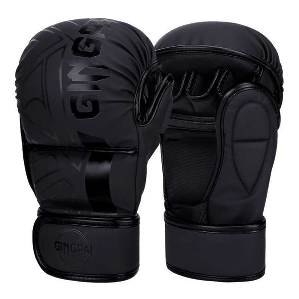 Profional MMA Boxing Gloves Half Finger Sandbag Karate Muay Thai Training Gloves PU Adult Kids Thickened Boxing EquipmentXJ241028