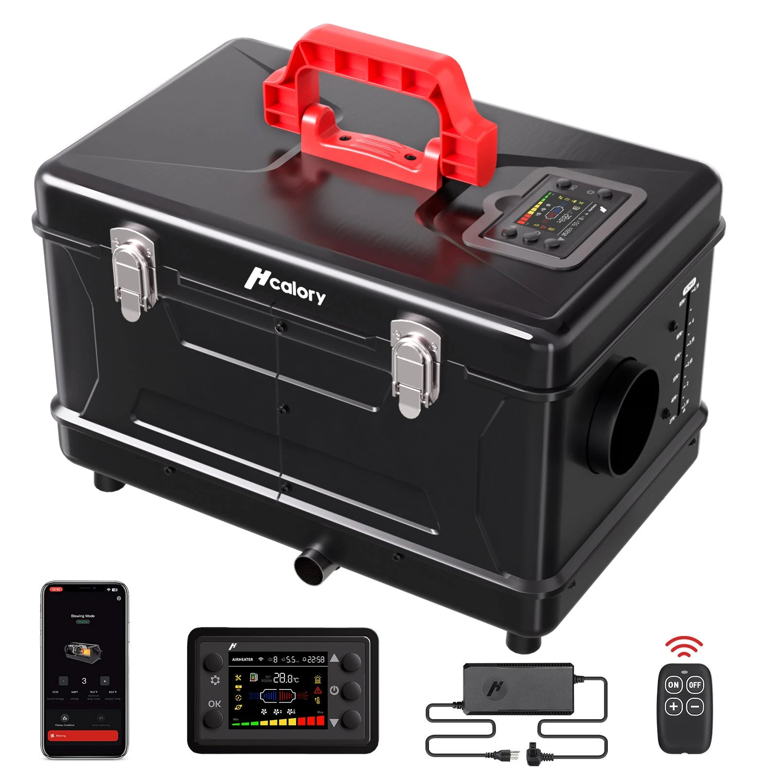HCALORYTC2S 8KW Diesel Heater 5L Toolbox Compact 2S Portable Diesel Air Heater 110V-12-24V All in One Fast Heating wit