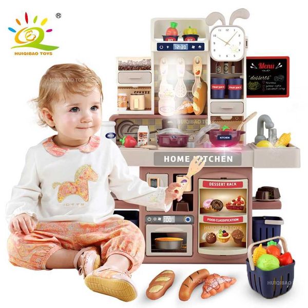 Baby playhouse toys spray lamp kitchen desktop software cooking family work game set children pretend education toys X241107