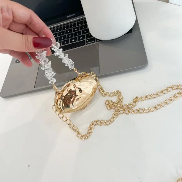 Mini Lipstick Bag Decorate Womens Shoulder Chain Crossbody Handbag and Purse Fashion Shell Bags Female Clutch 240824