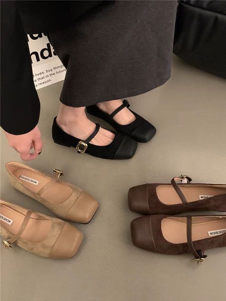Flats Ballet Dance Women Loafer Shoes Shallow Soft Casual Suede Sandals New 2024 Spring Fashion Dress Cozy Walking Mujer atos 6251