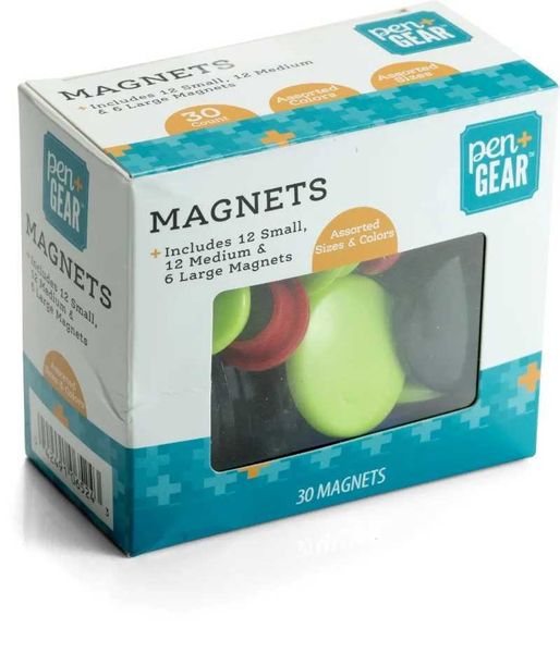 Plastic Refrigerator Magnets Assorted Colors 30 Pieces 0.46 lb Perfect size for holding notes or pictures at home school office Y240816