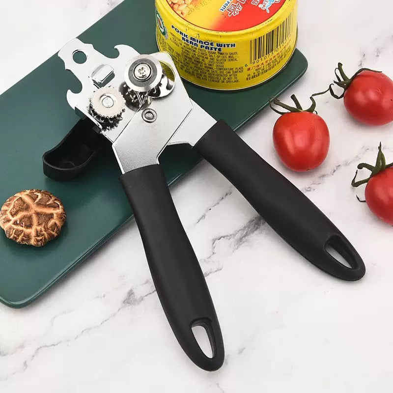 TEMU 1pc 3-in-1 Stainless Steel Can Opener - Ergonomic Lever For Elderly & Weak Hands, Multi-functional Kitchen Tool For Effortless Opening, Home &