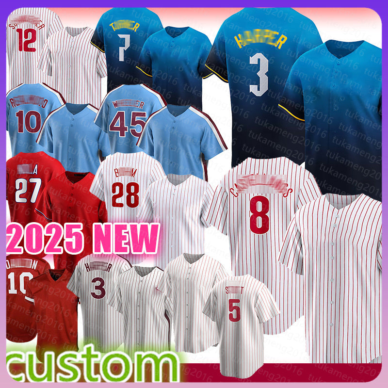 Harper Nick Castellanos Baseball Jerseys Kyle Schwarber Trea Turner J.T. Realmuto Zack Wheeler Alec Bohm Aaron Nola Bryson Stott Max Kepler Brandon