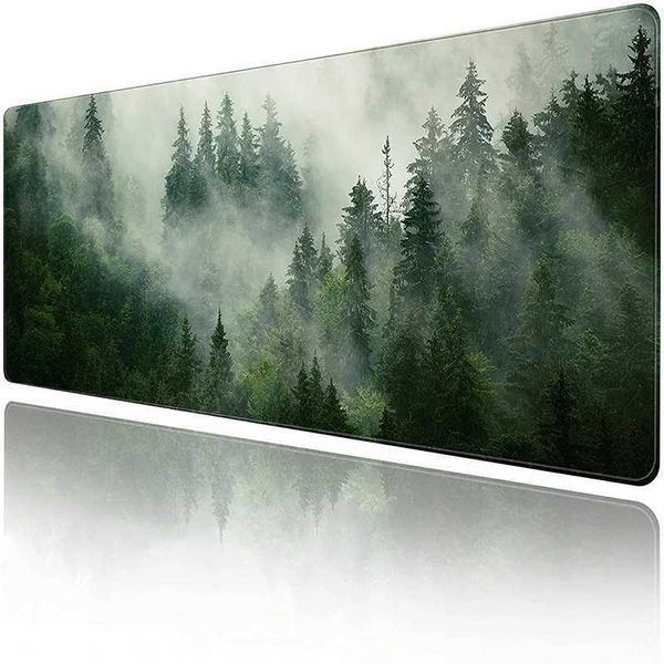 Mouse pad computer new home XXL mouse pad keyboard pad fog green forest player carpet natural rubber anti slip mouse pad O250118