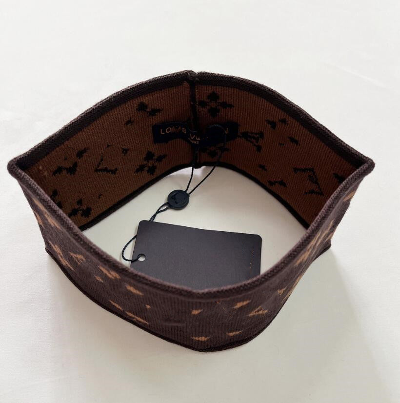 Designer Hand Wool Knitting Headbands Hair Band Stylish Women Triangle Letter Headband Elastic Yoga Sports Fitness Hair Jewelry