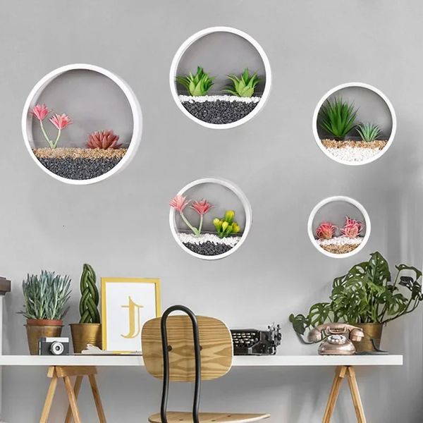 Nordic Home Decoration Vase Wall Hanging Flower Pot Room Hanging Accessories Basket Flower Container Home Decoration planter pot 240311
