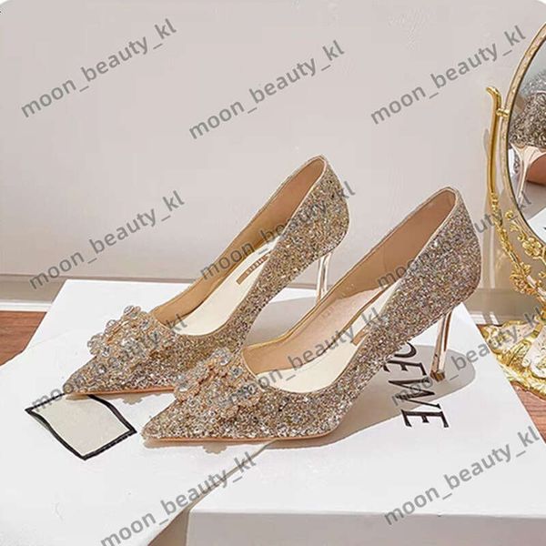 Designer High Heel French Wedding Shoes For Women 2024 New Main Wedding Dress Not Tiring Your Feet Crystal Champagne Autumn And Winter Large