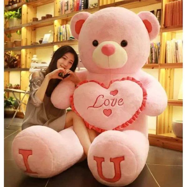 80-100Cm Big LOVE Plush Toy Bear Giant Stuffed Animals Birthday Valentines Day Gifts Soft Pillow Dolls Grilfriend Girls Wife Kid X241028