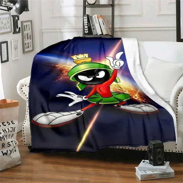 Anime Marvin the Martian Throw Blanket Soft Flannel Thin Blankets for Bed Sofa Cover Bedspread picnic cooling gift Home DecoXJ241031