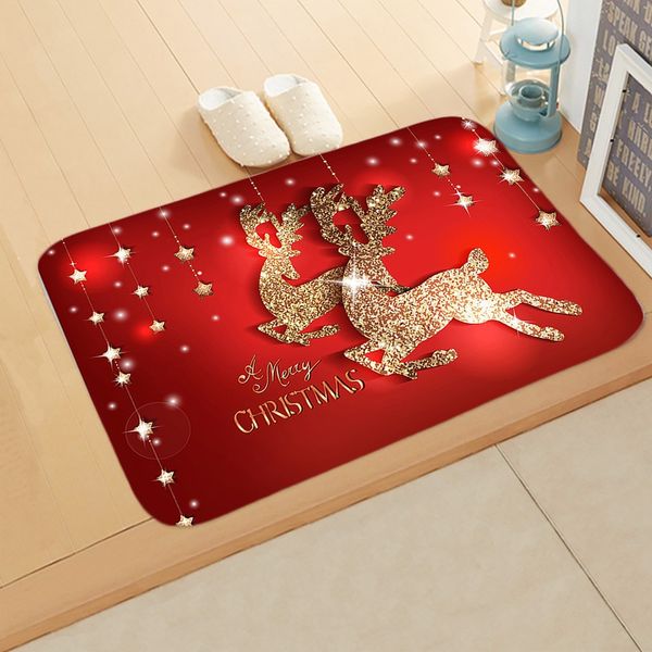 50x80CM Christmas Non-Slip Floor Mat Santa Reindeer Festive Decor