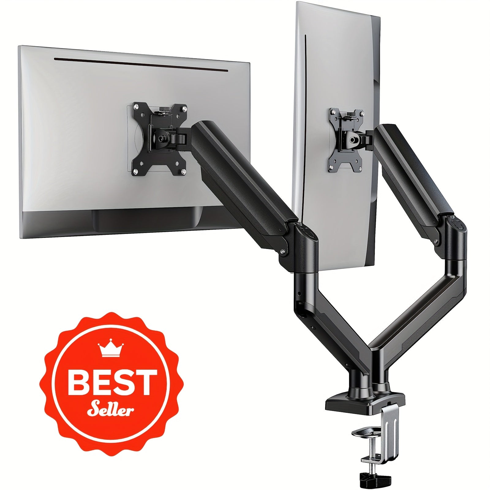 TEMU Single-dual Monitor Mounts Up To 32-inch Screens, Sturdy Dual Monitor Stand With 180° Swivel, Tilt, , Suitable For Home Office, Vesa 75-100mm
