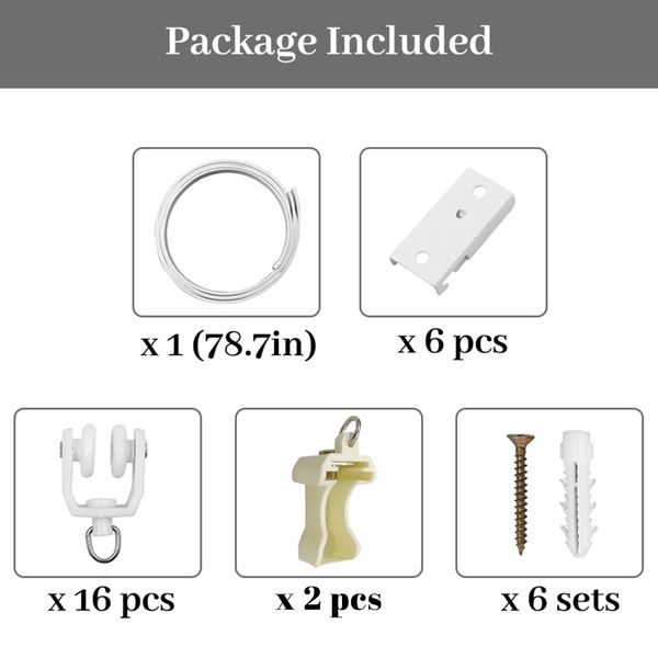 1 Set Ceiling Curtain Track, Room Divider Ceiling Track for Curtains, Shower Curtains, RV Curtains Flexible and Cuttable