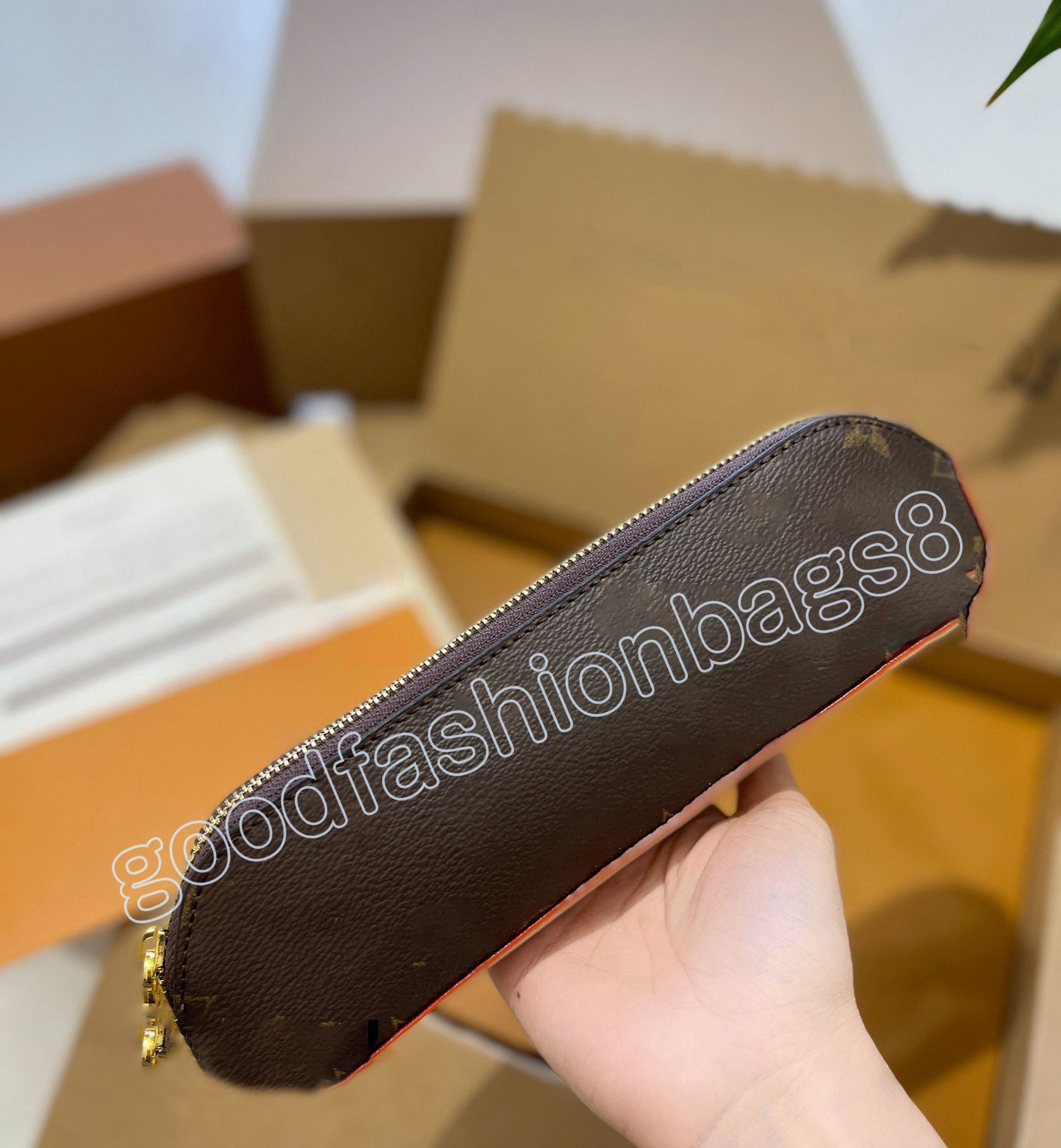 Pencil case pencil case new pencil pouch luxury designer leather women zipper pencils box purse wallets coin purse school office cosmetic bags