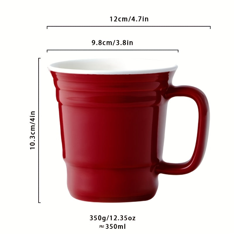 TEMU American Minimalist Ceramic Mug With Lid – Stylish Cup For Couples, Microwave Safe, Reusable, Home Or Office Use, Office Drinkware | Modern