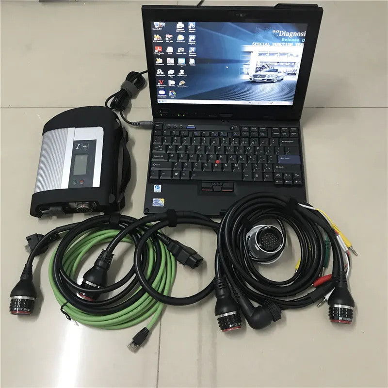 Mb star c4 scanner tool sd connect diagnose doip ssd 480gb windows10 Software 12-2023 laptop x200t touch screen toughbook full set cables diagnose f
