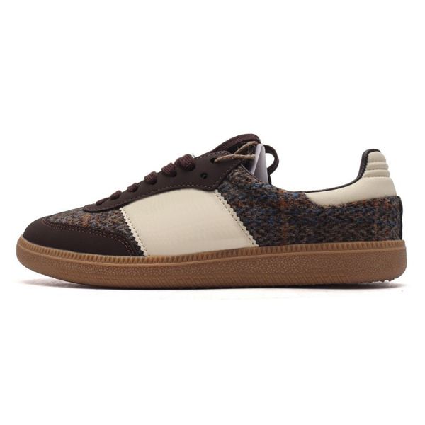 2024 OG VEGAN Dark Brown Tweed Running Shoes para homens e mulheres esportam tênis casuais de baixo fundo 36-45