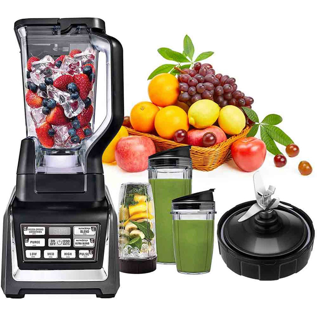 7 Fins Blender Blade Replacement Parts for Nutri Ninja Auto-IQ Blender Attachments with Sealing Ring Juicer Accessories