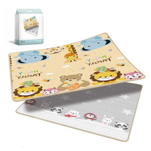 Play Mats Non-Toxic Foldable Baby Play Mat Educational Childrens Carpet in the Nursery Climbing Pad Kids Rug Activitys Games Toys 180x150 BX